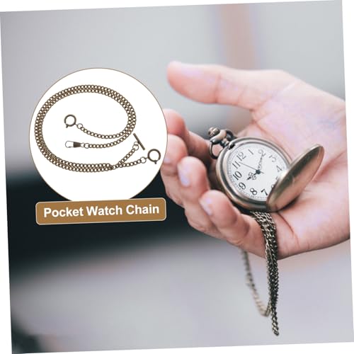 Healvian Vintage Metalltaschenuhr Kette O Ring Vest Dekokette für Herren Jeans Kleidung mit Robustem Verschluss Antike Kupferoptik Stilvolle Taschenuhr Zubehör für Formelle Anlässe von Healvian