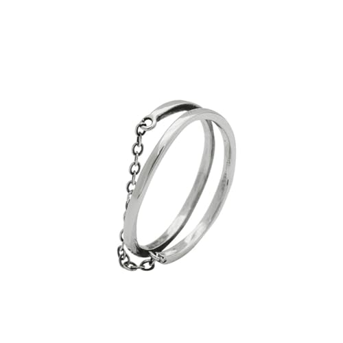 Healvian Silber Fingerring Verstellbar Mit Kettenmotiv Für Herren Damen Schlichtes Design Langlebig Und Praktisch Für Geburtstag Valentinstag von Healvian