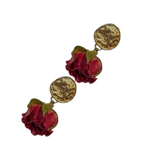 Healvian Vintage Ohrstecker Damen Kleine Zierliche Rosen Design Ohrringe Langlebiger Schmuck mit Elegantem Retro Stil Ästhetisch für Alltag und Besondere Anlässe von Healvian