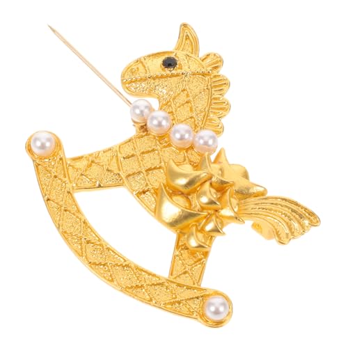 Healvian Vintage Pferdebrosche mit Ingot-design Elegante Modebrosche für Damenmantel Vielseitiger Anstecker für Bluse Kleid und Business-anlässe Stilvolles Accessoire für Feierlichkeiten von Healvian