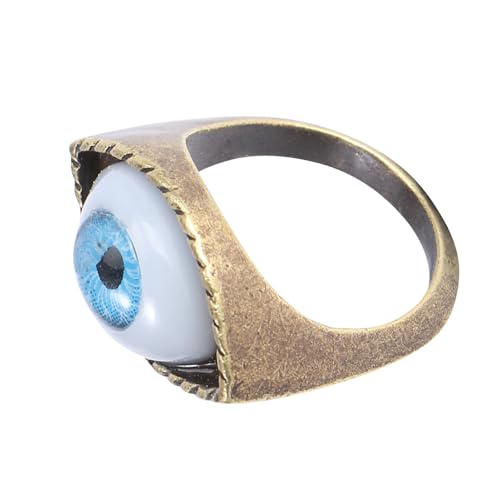 Healvian Vintage Punk Ring mit Blauem Auge Alloy Material Auffälliges Design Stylisches Fingerschmuck Accessoire für Damen und Partys von Healvian