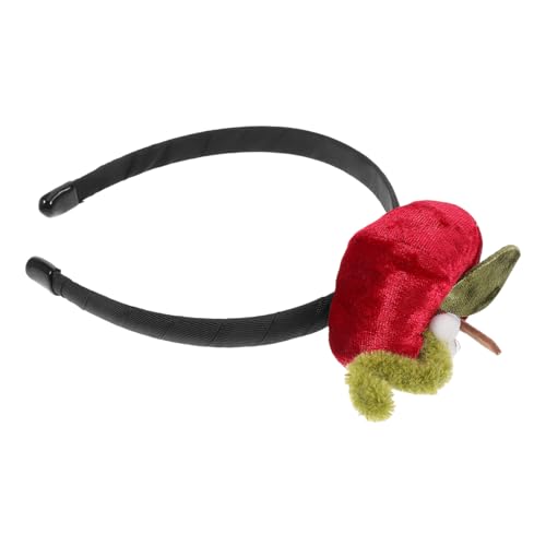 Healvian Vintage Rotes Samt Apfel Haarband Weiches Stirnband mit Realistischem Frucht Design Komfortabel und Leicht Festlicher Kopfschmuck für Damen zu Weihnachten und Feiertagsfeiern von Healvian