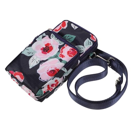 Healvian Vintage Schultertasche Damen Leichte Nylon Umhängetasche mit Floralem Muster Vielseitige Crossbody Handytasche Mini Geldbörse Tragbare Handy und Münztasche für Alltag und Reisen von Healvian