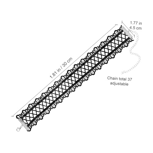 Healvian Vintage Schwarze Spitzenhalskette mit Blumenmuster Leichte Clavicle Chain für Damen Eleganter Choker für Party Sommerpicknick und Besondere Anlässe von Healvian