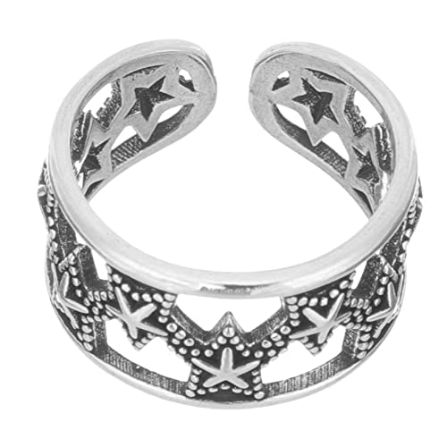 Healvian Vintage Sternenring für Damen Offener Verstellbarer Schmuckring und Hautverträglich für Partys und Alltag Tarnish Resistent und Langlebig von Healvian