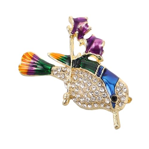 Healvian Vintage Strass Magpie Brosche aus Zinklegierung mit Emaille Einzigartiger Vogel Anstecker für Damen und Herren Chinesisches Design Modisches Accessoire für Kleidung und Jacken von Healvian