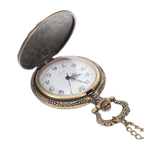 Healvian Vintage Taschenuhr im Retro Kleine Dekorative Uhr Metall für Erwachsene Männer Frauen für Modebewusste Leicht Tragbar von Healvian