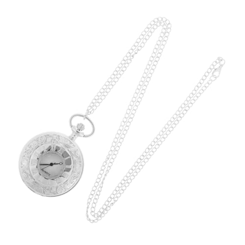 Healvian Vintage Taschenuhr mit Römischen Ziffern Dekorative Uhr mit Kette für Herren Damen Retro Design Stilvolles Accessoire Langlebig für Verschiedene Outfits von Healvian