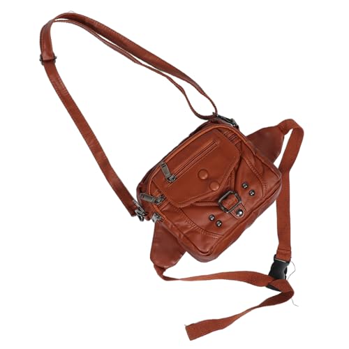 Healvian Vintage Umhängetasche Damen Leicht Große Schultertasche mit Verstellbarem Gurt Modische Retro Handtasche für Alltag Reise Stilvolle Mehrfachfächer Braun von Healvian
