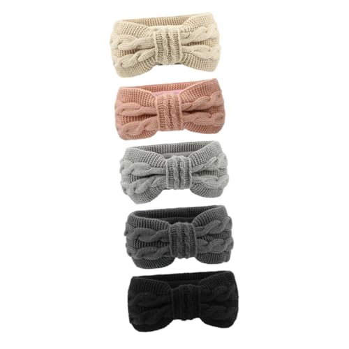 Healvian 5 Stücke Warmes Haarband mit Schleife Elastisches Stirnband für Damen Bowknot Stirnband für Fitness und Alltag Atmungsaktives Material für und Außenbereich von Healvian