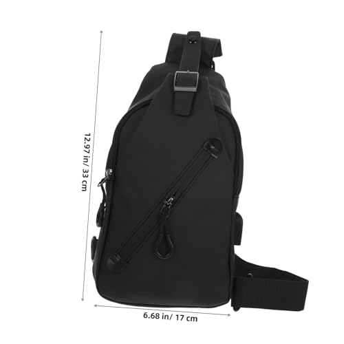 Healvian Wasserdichte Herren Brusttasche Outdoor Crossbody Bag mit USB Anschluss Leichte Geräumige Sling Bag für Reisen und Alltag Praktische Brust Daypack für Sport und Business Healvian Wasserdichte Herren Brusttasche Outdoor Crossbody Bag mit USB Anschluss Leichte Geräumige Sling Bag für Reisen und Alltag Praktische Brust Daypack für Sport und Business von Healvian