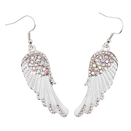 Healvian Wasserfeste Flügel Ohrringe Damen mit Funkelnden Strass Tropfen Form Ohrhänger für Hochzeit Geburtstag Party und Alltag Weiß Healvian Wasserfeste Flügel Ohrringe Damen mit Funkelnden Strass Tropfen Form Ohrhänger für Hochzeit Geburtstag Party und Alltag Weiß von Healvian