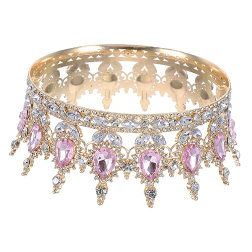 Healvian Wasserstrahlbesetzte Vintage Brautkrone Goldfarben mit Rosa Strass Haarschmuck Accessoire für Frauen für Hochzeit Party Fest und Brautjungfern Healvian Wasserstrahlbesetzte Vintage Brautkrone Goldfarben mit Rosa Strass Haarschmuck Accessoire für Frauen für Hochzeit Party Fest und Brautjungfern von Healvian