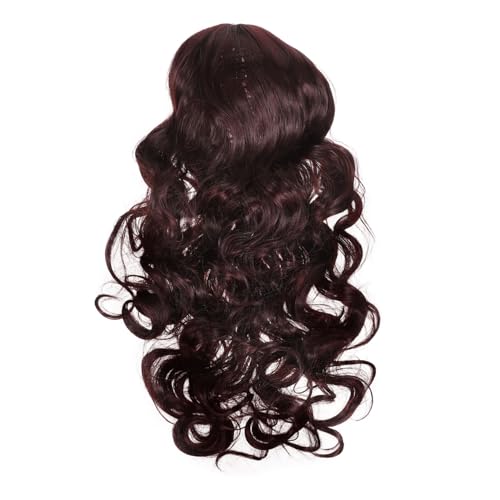 Healvian Weibliche Wellenperücke Hitzebeständige Perücken für Frauen synthetische gewellte Perücken aus Echthaar Hochtemperaturdraht von Healvian