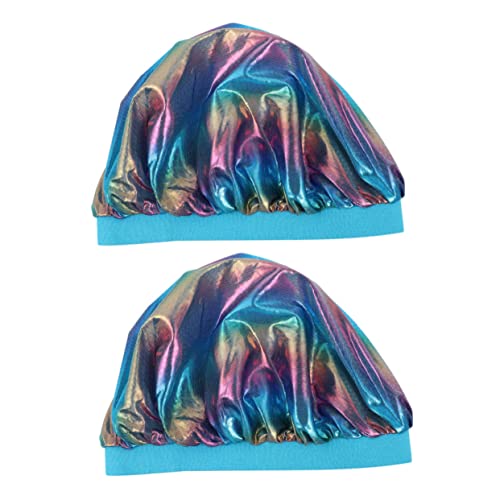Healvian 2stücke Kinderhauben Aus Polyester Elastische Bonnets Für Dusche Und Schlaf Pack Haarschutz Für Junge Mädchen Und Junge Mädchen von Healvian