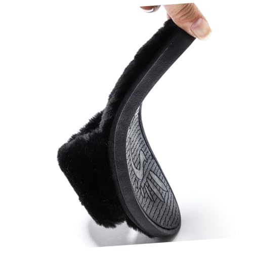 Healvian Weiche Rutschfeste Hausschuhe mit Plüschfutter Schwarzer Langlebiger Softsohle Atmungsaktiv und Komfortabel für Herren und Damen im Haushalt von Healvian