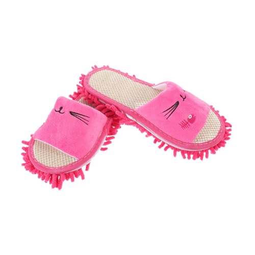 Healvian Weiche Waschbare Cartoon-hausschuhe mit Rutschfester Sohle Moppen Böden Effizient Rosafarbene Bestickte Damen-reinigungsslipper für Küche Bad und Büro von Healvian