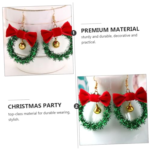 Healvian Weihnachtliche Ohrhänger mit Glocken und Girlanden Design Goldfarben Langlebiges Material Ohrringe für Damen und Partys Festlicher Schmuck für Weihnachten und Kostümfeste von Healvian