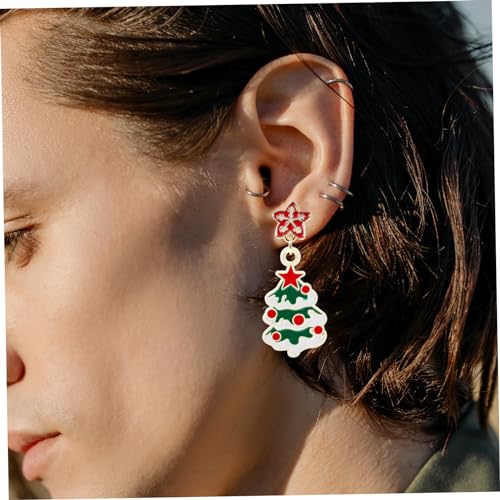 Healvian Weihnachtliche Ohrstecker Damen Nadel Christbaum Form Ohrschmuck für Weihnachtsfeier und Festtage Xmas Ohrringe für Frauen Festliche Schmuckaccessoires von Healvian
