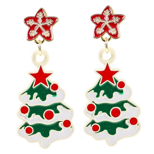 Healvian Weihnachtliche Ohrstecker Weihnachtsbaum Design Kleine Damen Ohrringe Festlicher Schmuck Für Party Alltag Geschenkidee von Healvian