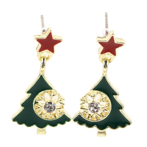 Healvian Weihnachtliche Weihnachtsbaum Ohrringe Damen und Mädchen Niedliche Hängende Weihnachts Schmuckstücke Vielseitig Kombinierbar Handgefertigt Tragbar für Festliche Feiern von Healvian