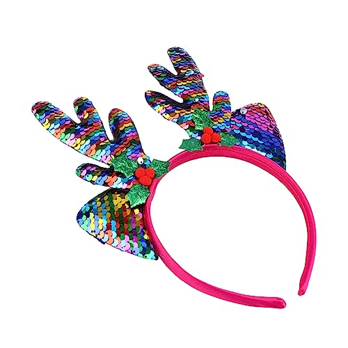 Healvian Weihnachtlicher Stirnband Mit Bunten -rentierhörnern Festlicher Haarschmuck Für Erwachsene Weihnachtsdekoration Für Partys Und Cosplay-events von Healvian