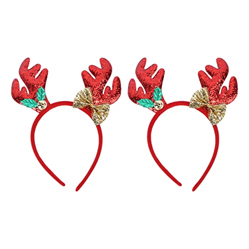Healvian 2stücke Weihnachts-rentier-haarreif Für Plüschige Antlers Haarband Für Festlichkeiten Und Partys Weihnachtsaccessoires Für Mädchen Und Jungen von Healvian