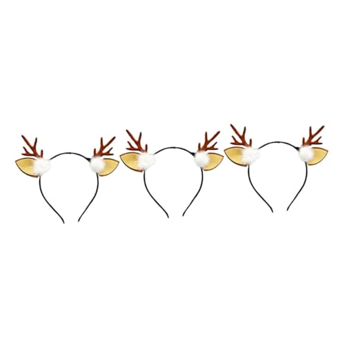 Healvian 3stücke Weihnachts- -haarreifen Mit Ohren Für Mädchen Süße Antler-haarbänder Für Partys Und Festliche Anlässe Für Weihnachtsfeiern Und Maskeraden von Healvian