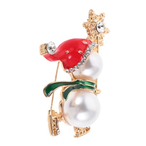 Healvian Weihnachts-Schneemann-Brosche Brosche Abzeichen Mantelnadeln für Männer Kleiderbroschen für Damen Rucksack-Stifte Schalnadel aus Vintage Kristallbrosche Plastik Weiß von Healvian