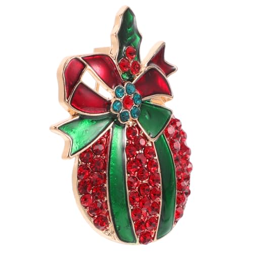 Healvian Weihnachts-diamant-brosche, Festliche Emaille-apfel-anstecknadel für Pullover, Corsage für Kleidungskragen von Healvian