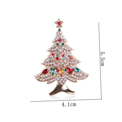 Healvian Weihnachtsbaum Brosche Strass Schmuck Pin mit Bunten Kristallen Stabile Anstecknadel für Damen und Mädchen Festliche Kleidung Corsage für Hochzeit Weihnachten Geburtstag von Healvian