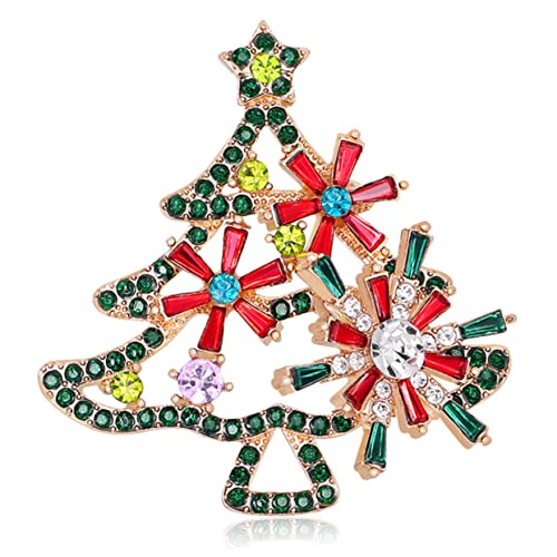 Healvian Weihnachtsbaum Brosche mit Funkelnden Strasssteinen Weihnachtsbrosche als Modisches Schmuck Accessoire Vielseitige Anstecknadel für Mantel Schal und Kleidung für Frauen und von Healvian