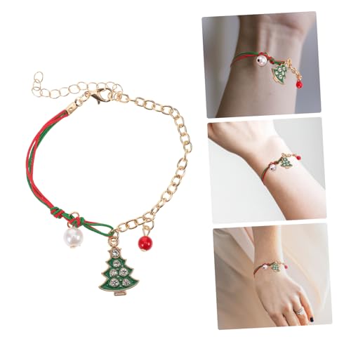 Healvian Weihnachtsbaum Charm Armband Verstellbar mit Seil Festliches Schmuckstück für Damen Stilvolles zu Weihnachten Geeignet für Mutter Freundin Freundschaftsarmband von Healvian