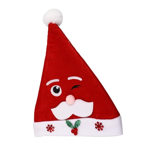Healvian Weihnachtsmann Mütze Mit Wackelaugen Santa Hut Für Festliche Anlässe Für Weihnachten Silvester Und Kostümpartys Langlebig Und Bequem von Healvian