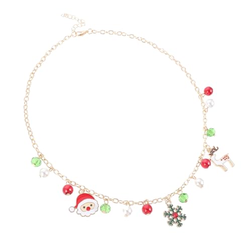 Healvian Weihnachtsschmuck Schneeflocken Anhänger Halskette Legierungskette Damen Xmas Party Schmuck von Healvian