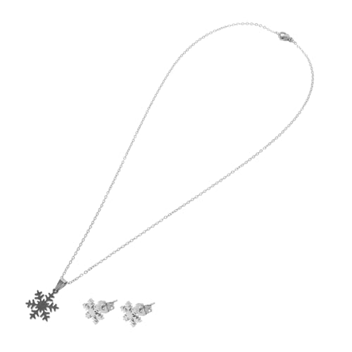 Healvian Schneeflocken-halsketten Ohrringe Frauen Festlicher Weihnachtsschmuck Stilvolles Schmuckset Mit Anhänger Für Sweaterketten Und Besondere Anlässe von Healvian