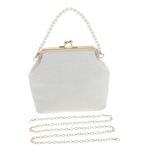 Healvian Weiße Damen Schultertasche All Match Umhängetasche Modisch Elegant für Alltag Party Hochzeit Cocktailabend von Healvian