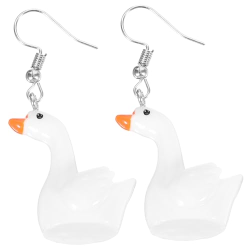 Healvian Weiße Gänse Ohrringe Damen Statement Baumelnde Ohrhänger Leicht und Langlebig Für Hochzeit Party von Healvian
