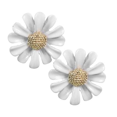 Healvian Weiße Kleine Ohrstecker Damen Ohrschmuck aus Silber Hautfreundlich Leicht Blütenform für Alltag und von Healvian