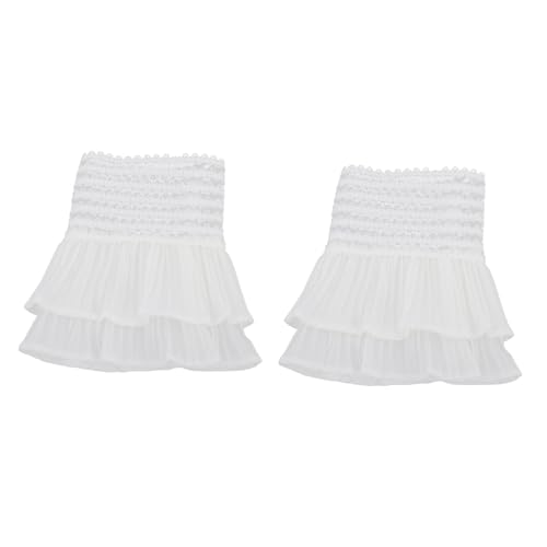 Healvian Weiße Spitzenmanschetten Damen Abnehmbare Fake Ärmel mit Mehrlagiger Spitze Elegant Atmungsaktiv Für Viktorianische Kostüme Lolita Halloween Cosplay Kleidungsdekoration von Healvian