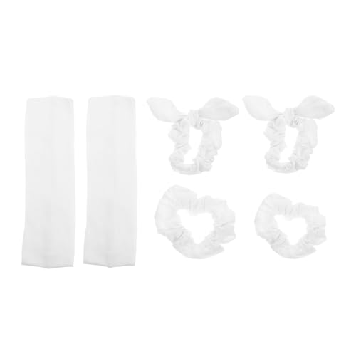 Healvian Weißes Teiliges Baumwoll Haargummis mit Elastischem Design Dehnbar Weich und Haarschonend für Frauen und Mädchen zum Fixieren und Styling bei Alltag Sport und Make Up von Healvian