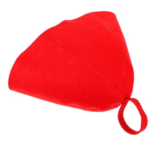 Healvian Wiederverwendbarer Filz Sauna Hut Atmungsaktiv Wasserabsorbierend Wärmeisolierend Leichter Badhut für Damen und Herren Perfektes für Saunagänger Natürlicher Roter Wollfilz von Healvian