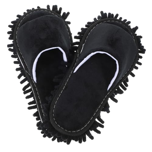 Healvian Wischmopp Hausschuhe Chenille Unterseite Offene Spitze 1 Paar Waschbar für Damen und Herren Staubwisch Hausschuhe Winter Geeignet für Bodenreinigung Größe 39-42 von Healvian