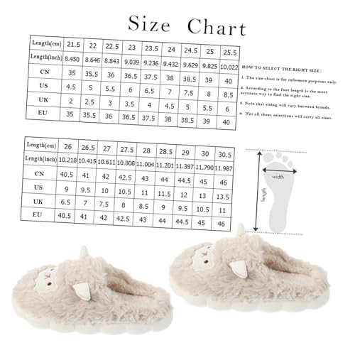 Healvian Winterpantoffeln für Damen und Herren Dicke Baumwoll Hausschuhe mit Weicher Plüschoberfläche Rutschfeste und Langlebige Sohle Warme Cartoon Slippers für Gemütliche Innenräume von Healvian