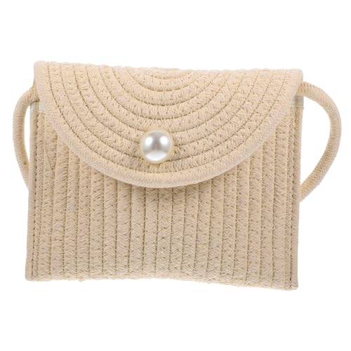 Healvian Woven Crossbody Tasche Damen Strickdesign Mini Umhängetasche mit Handyfach Schultertasche Elegant und Vielseitig für Alltag und Freizeit Weiß von Healvian