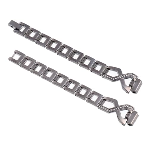 Healvian X-förmiges Armband Kompatibel Mit Uhren Edelstahlgeflecht Mit Interlock-verschluss Strass-verzierung Langlebiges Material Schwarz Für Geschäft Sport Und Alltag von Healvian