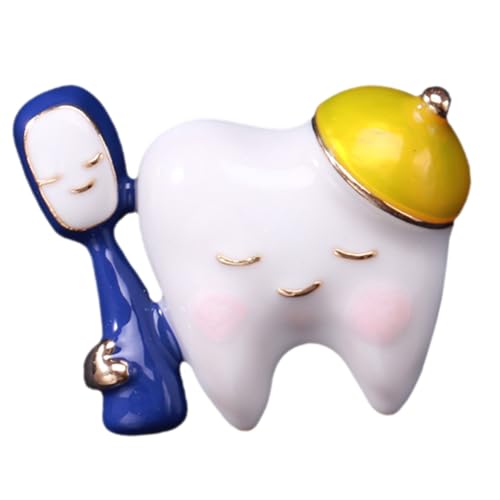 Healvian Zahn emaille anstecknadel Gelb Langlebige Brosche für Kleidung Rucksäcke Hüte Modisches Accessoire Mundgesundheit Feminines Geschenk Vielseitig Dekorativ von Healvian