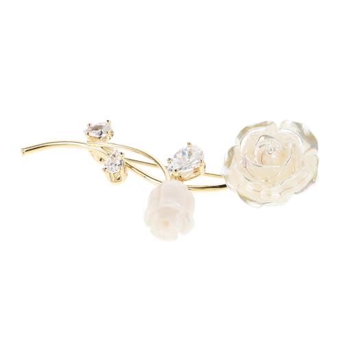 Healvian Zirkon Rose Blume Brosche Pin Männer Und Frauen Hochzeit Party Revers Pin Für Anzüge Mäntel Und Abendkleider Kleidung Dekoration von Healvian