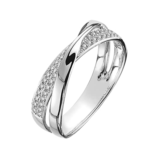Healvian Zirkonring Ringe Für Damen Moderinge Strassring Damenringe Modeschmuck Für Damen Finger X Handring Mädchenringe Mehrlagige Diamantringe Zirkon Eingelegtes Silber Healvian Zirkonring Ringe Für Damen Moderinge Strassring Damenringe Modeschmuck Für Damen Finger X Handring Mädchenringe Mehrlagige Diamantringe Zirkon Eingelegtes Silber von Healvian