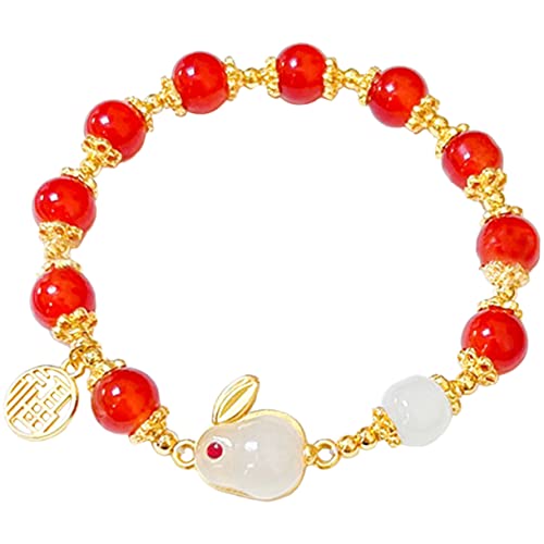 Healvian Zodiac Rabbit Armband Rotes Perlenarmband Neujahr Schmuck für Frauen Freundin Glücksbringer Charm Schmuckstück für Festliche Anlässe Healvian Zodiac Rabbit Armband Rotes Perlenarmband Neujahr Schmuck für Frauen Freundin Glücksbringer Charm Schmuckstück für Festliche Anlässe von Healvian
